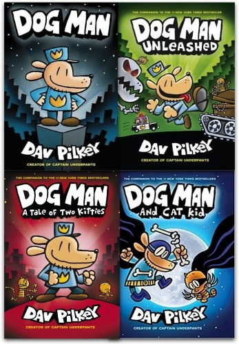 Adventures of Dog Man Collection Dav Pilkey 4 Books Set